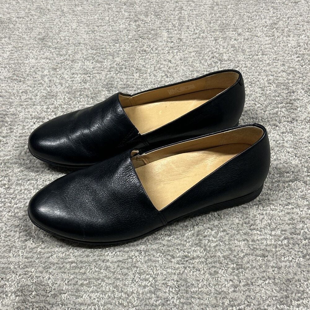 Dansko Larisa Shoes Womens 37 US 7.5 Slip On Flats Loafers Comfort Leather Black